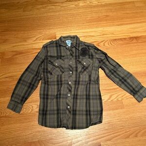 Kids Uproar Plaid Button-Down Shirt. Size M. EUC